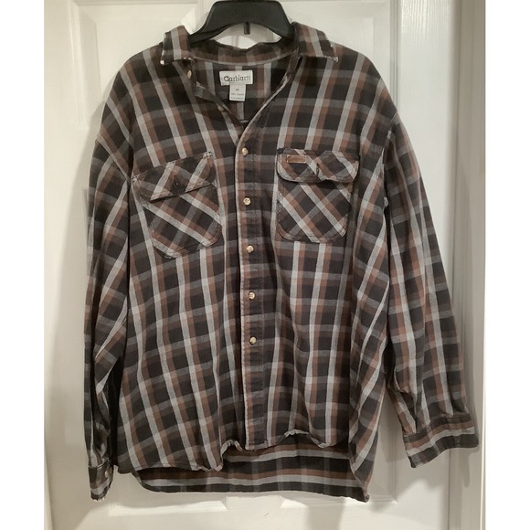 Carhartt Other - Vintage Carhartt Rugged Wear  Button Up Cotton Shirt Size XL Two Pocket Thick